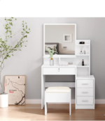Modern White Dressing Table, White Vanity Table, Dressing Table with Mirror, White Makeup Vanity, Bedroom Vanity Desk, Modern Bedroom Furniture, Minimalist Dressing Table, Contemporary Vanity, Nordic Style Vanity, Chic Bedroom Decor, Vanity Table with Storage, Dressing Table with Drawers, Vanity with LED Mirror, Compact Dressing Table, Makeup Storage Desk, Small Space Bedroom Furniture, Master Bedroom Vanity, Girls Bedroom Vanity, Apartment Furniture, Home Studio Vanity