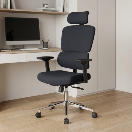 Fabric High Back Orthopedic Chair –  Fabric High Back Orthopedic Chair Promote healthy posture and eliminate workday fatigue with the Fabric High Back Orthopedic Chair. Engineered specifically to deliver targeted lumbar and spinal support, this ergonomic executive chair features an extra-tall backrest and high-density fabric upholstery designed for professionals who spend long hours at their desks. Its supportive structural frame and fully adjustable settings make it an essential seating solution for executive offices, home workspaces, and intensive administrative environments. Key Features High-Back Ergonomic Design: Extended backrest supports the full length of the spine, neck, and shoulders to maintain natural alignment. Advanced Orthopedic Lumbar Support: Contoured back construction targets lower back pressure points to alleviate stiffness and chronic back pain. Premium Breathable Fabric Upholstery: Soft, heavy-duty fabric ensures maximum airflow, keeping you cool and comfortable throughout long sitting sessions. High-Resilience Density Foam: Thick seat cushioning resists sagging while evenly distributing weight to relieve pressure on the hips and thighs. Full Adjustability Suite: Features pneumatically adjustable seat height, customizable tilt tension, and multi-position tilt lock for personalized comfort. Heavy-Duty 5-Star Base: Smooth-swivel base equipped with dual-wheel casters for silent, effortless mobility across various floor surfaces. Dedicated Spinal Support for Long Workdays Standard office chairs often lack the targeted spinal support required for extended desk work. The Fabric High Back Orthopedic Chair is designed around biomechanical principles to maintain your natural lumbar curve. By reducing strain on the lower back, shoulders, and neck, this chair helps improve overall sitting posture, reduces fatigue, and boosts focus throughout high-demand workdays. Soft, Breathable Fabric Comfort Unlike synthetic leather options that can trap heat and moisture, the premium fabric upholstery allows continuous air circulation. Combined with high-density foam padding, it provides a plush, pressure-relieving seat that remains comfortable from morning meetings through late-night projects. Ideal Applications Executive & Managerial Suites: Provides superior comfort and a polished professional look for business leaders. Home Workspaces & Remote Offices: Ideal for professionals and freelancers needing reliable support during 8+ hour workdays. Corporate Workstations: Essential seating for team members handling administrative, technical, or research tasks. Study Rooms & Personal Libraries: Keeps students and researchers comfortable during long study and reading sessions.