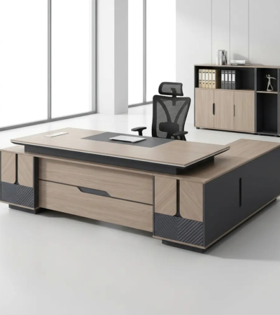 240CM Solid Executive Desk  Command the room with the 240CM Solid Executive Desk, a massive statement piece engineered for senior executives, directors, and leaders who require maximum surface space and refined elegance. Spanning an expansive 2.4 meters, this high-end desk balances luxurious design with structural durability to transform any corporate suite or spacious home office. Key Features Expansive 240cm Surface: Offers immense workspace for multiple monitors, conference call setups, and extensive document organization. Solid Heavy-Duty Construction: Built with premium high-density materials to ensure long-lasting stability, strength, and durability. Built-in Storage Solutions: Includes integrated drawers, side cabinets, and lockable compartments to keep confidential files organized. Integrated Wire Management: Built-in grommets and cable channels keep power cords hidden and clutter-free. Polished Professional Finish: Features rich wood grain textures and smooth edge detailing for an authoritative corporate aesthetic. Designed for Leadership & Productivity A expansive desk creates a clear and structured work process. The 240CM Solid Executive Desk provides ample space to host small face-to-face discussions, review large blueprints, or manage multi-screen digital workflows simultaneously. Its ergonomic layout ensures all essential tools remain within easy reach while maintaining a clean, clutter-free desktop. Premium Craftsmanship for High-Impact Offices Crafted to serve as the focal point of executive suites, this desk combines traditional authority with modern office functionality. The sturdy frame supports heavy office equipment effortlessly, while the rich finish protects against daily wear, scratches, and stains—preserving its professional look for years to come. Ideal Applications Executive and C-Suite office suites Boardrooms and management offices Spacious home office setups Law firms and financial consulting offices Government and institutional leadership suites